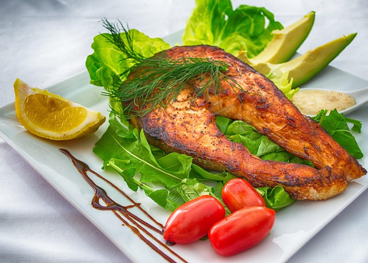 Miso-glazed salmon with sesame greens